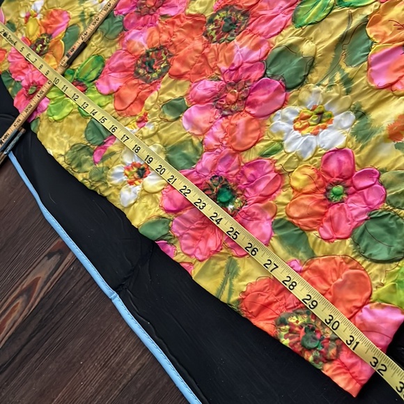 Vintage Embossed Floral 3/4 Zip Front House Coat Lounger Muumuu Dress Size M - Picture 13 of 14